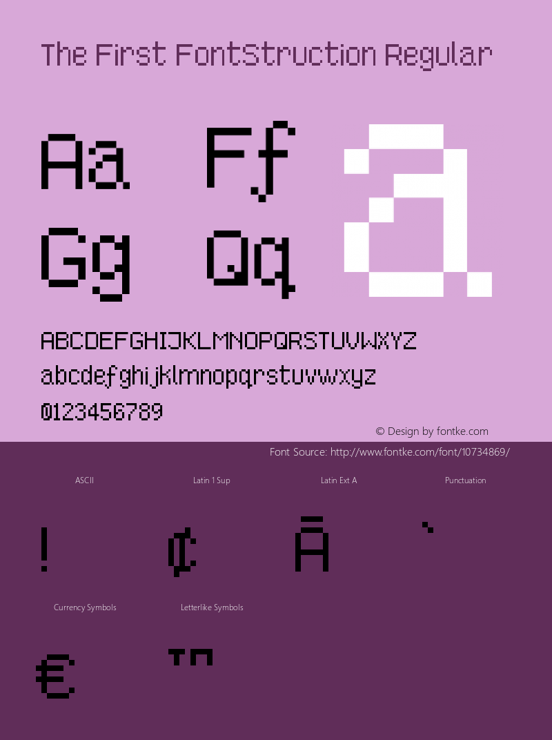 The First FontStruction Regular Version 1.0 Font Sample