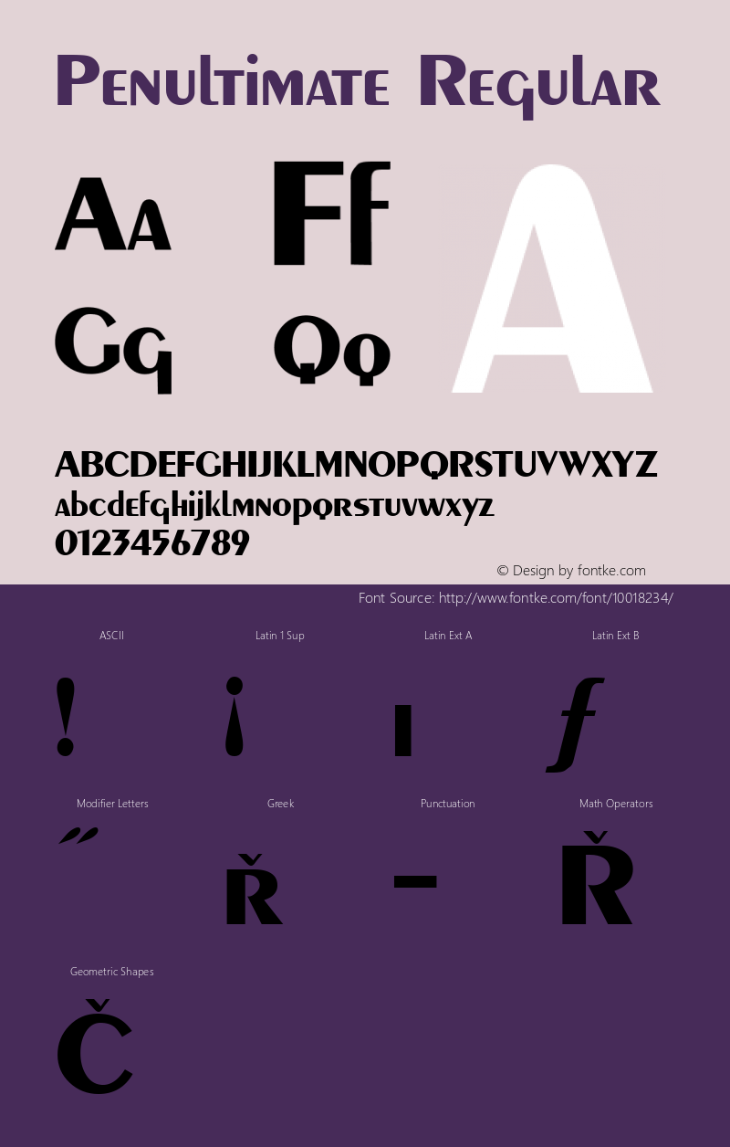 Penultimate Regular Altsys Fontographer 3.5  2/9/93 Font Sample