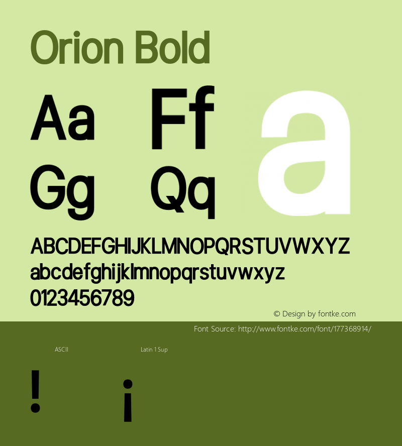 Orion Bold Version 1.000;PS 001.000;hotconv 1.0.88;makeotf.lib2.5.64775图片样张
