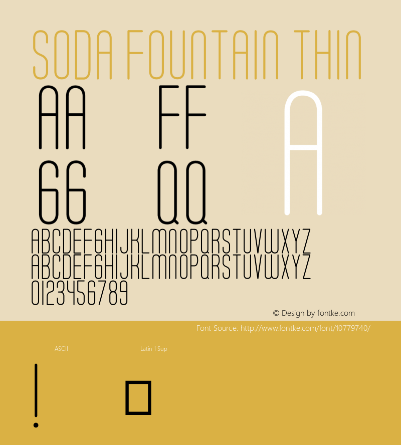 Soda Fountain Thin Version 1.0 Font Sample