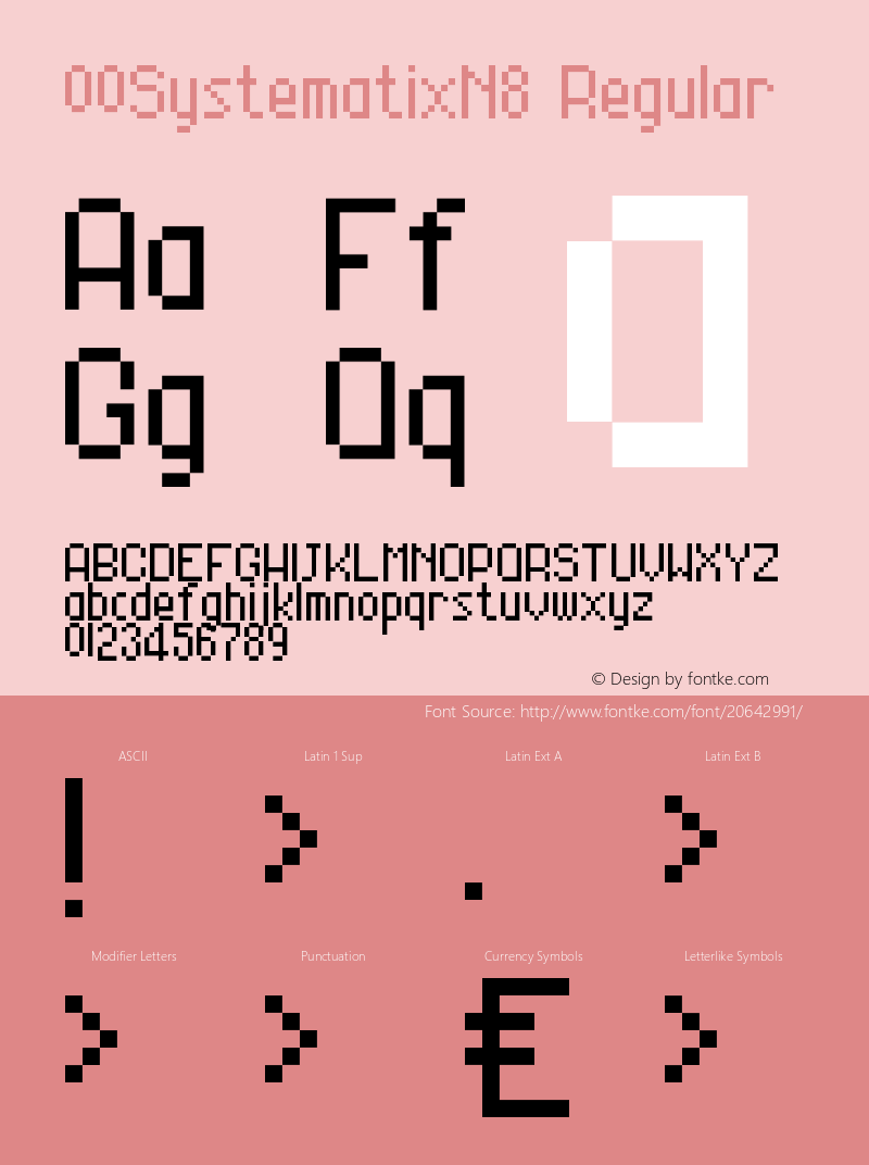 00SystematixN8 1.00 Font Sample