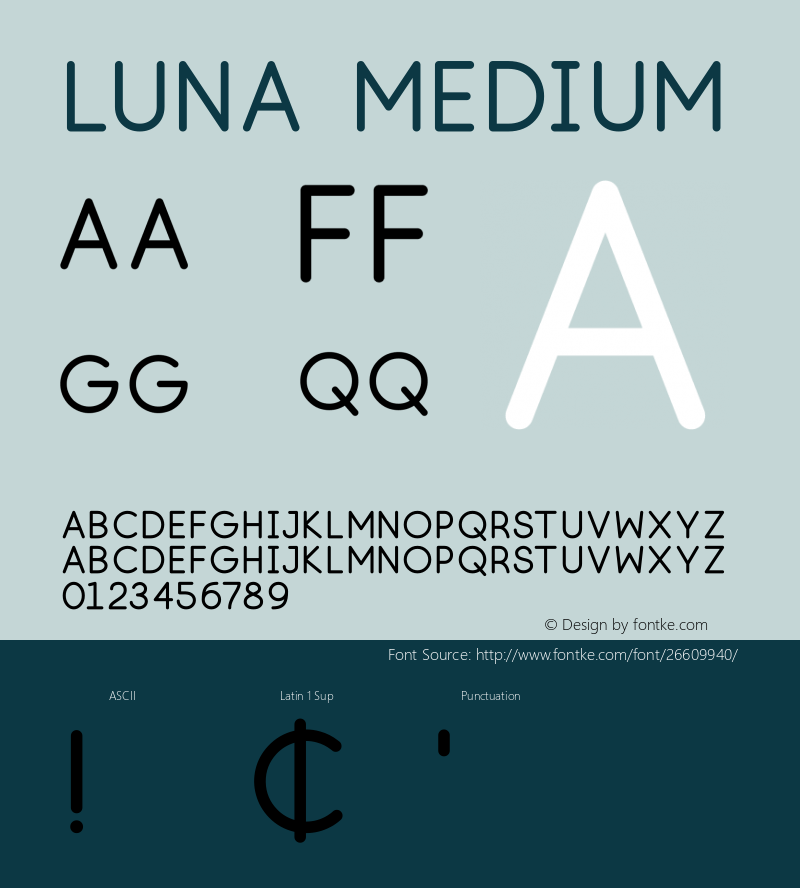Luna Medium Version 01.00 Font Sample
