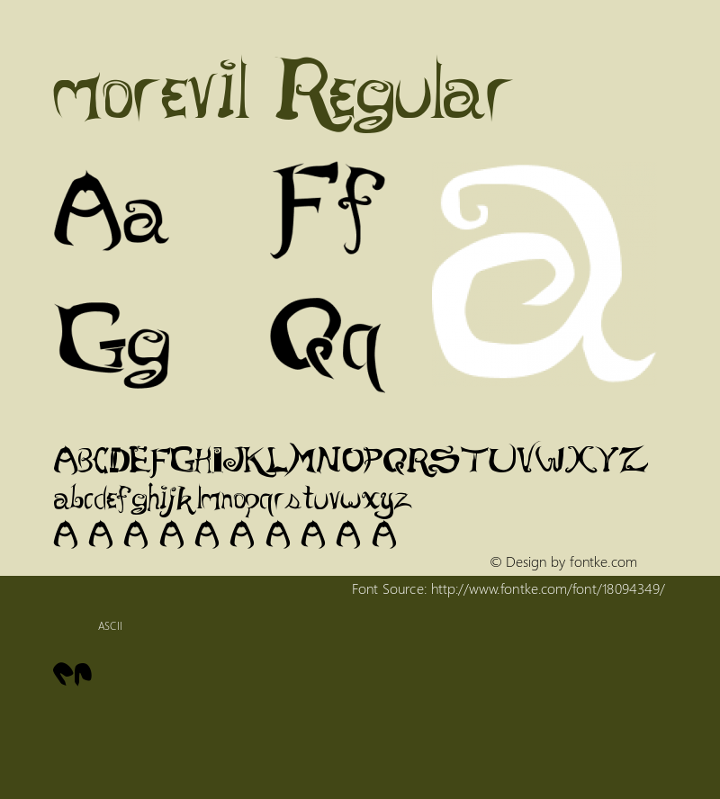 morevil Regular Version 1.0 Font Sample