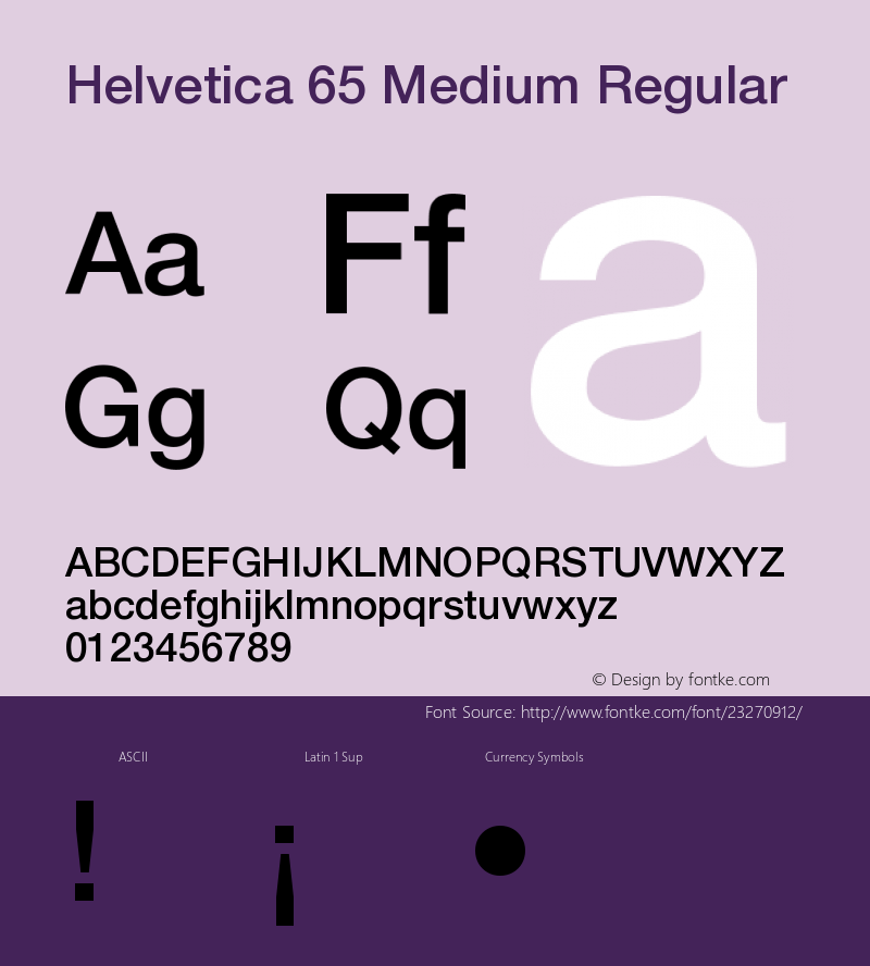 Helvetica 65 Medium Version 1.0 Extracted by ASV http://www.buraks.com/asv Font Sample