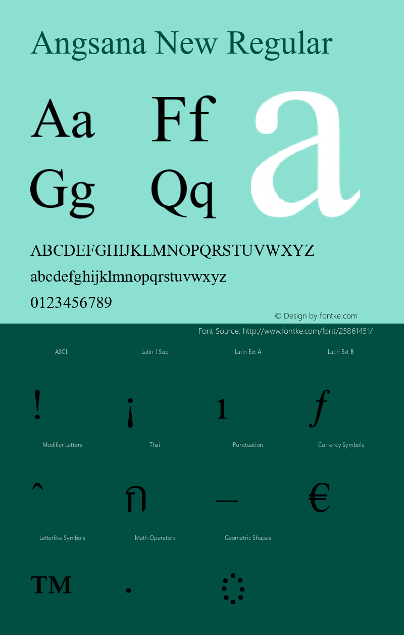 Angsana New Bold Version 5.05 Font Sample