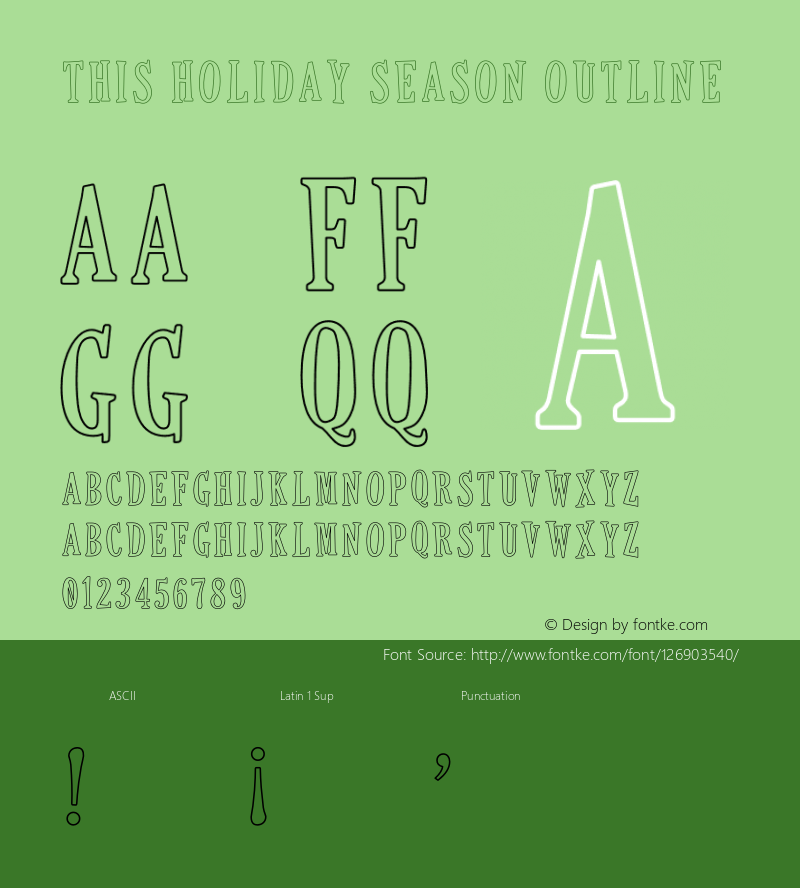 This Holiday Season Outline Version 1.002;Fontself Maker 3.0.1 Font Sample