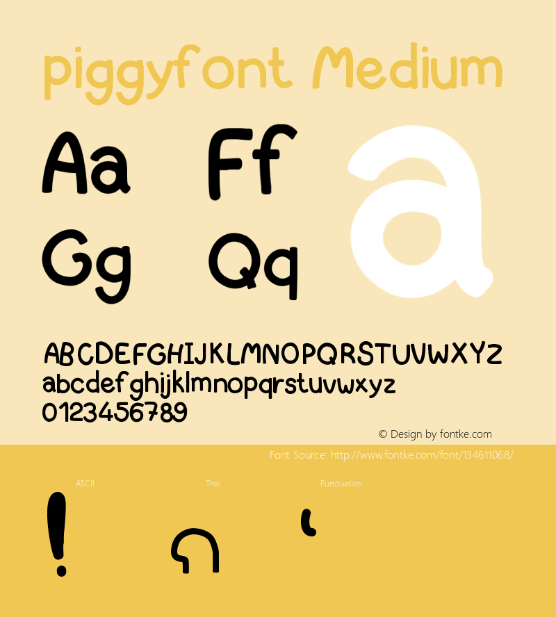 piggyfont Version 001.000 Font Sample