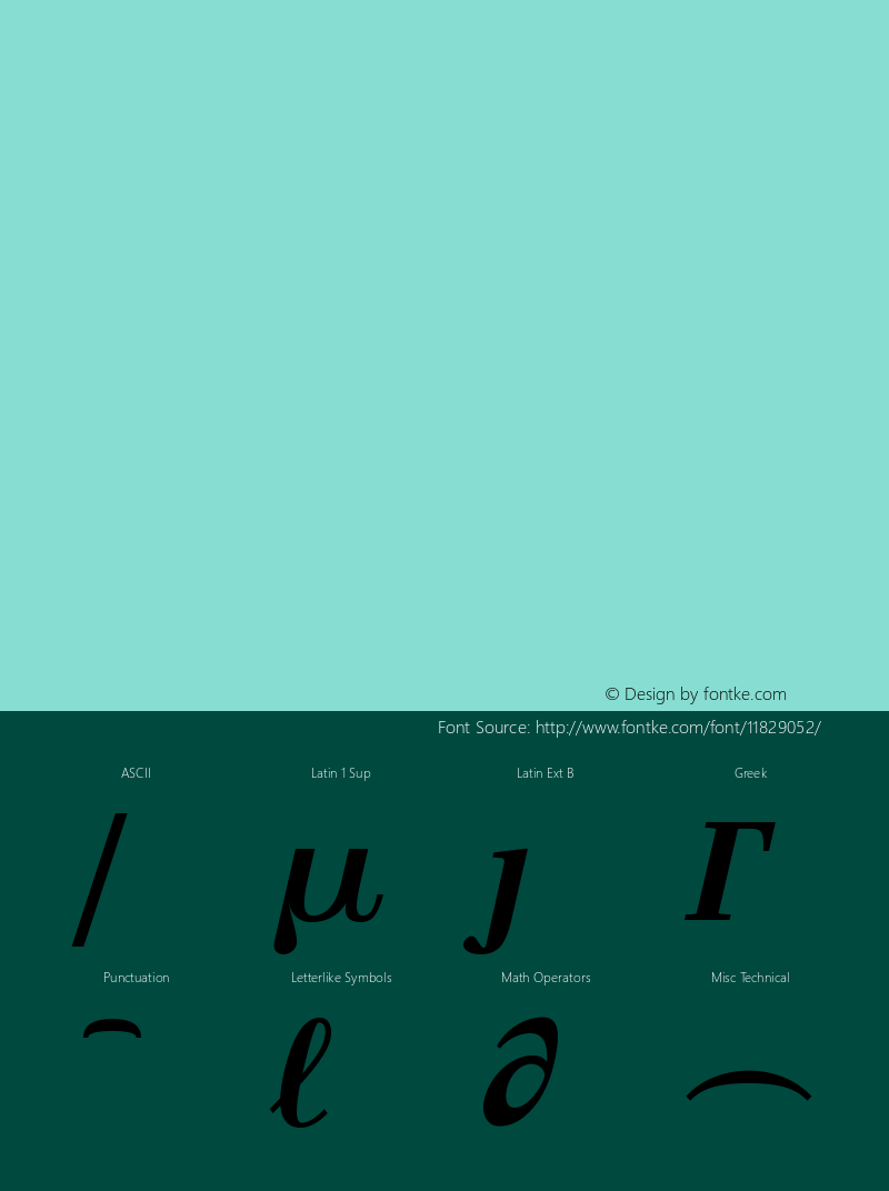 MathDesign-UT UT-Bold-Italic-MathItalic-10 Version 1.0 Font Sample