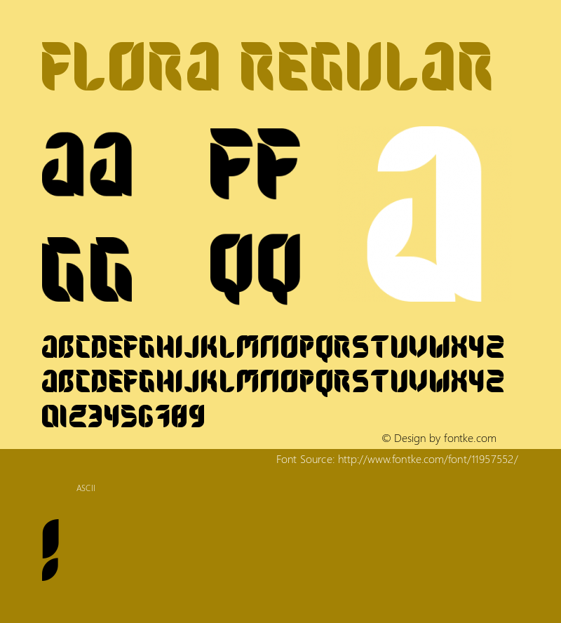 Flora Regular Version 1.0 Font Sample