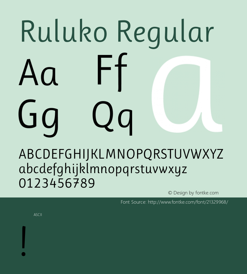 Ruluko Version 1.0 Font Sample