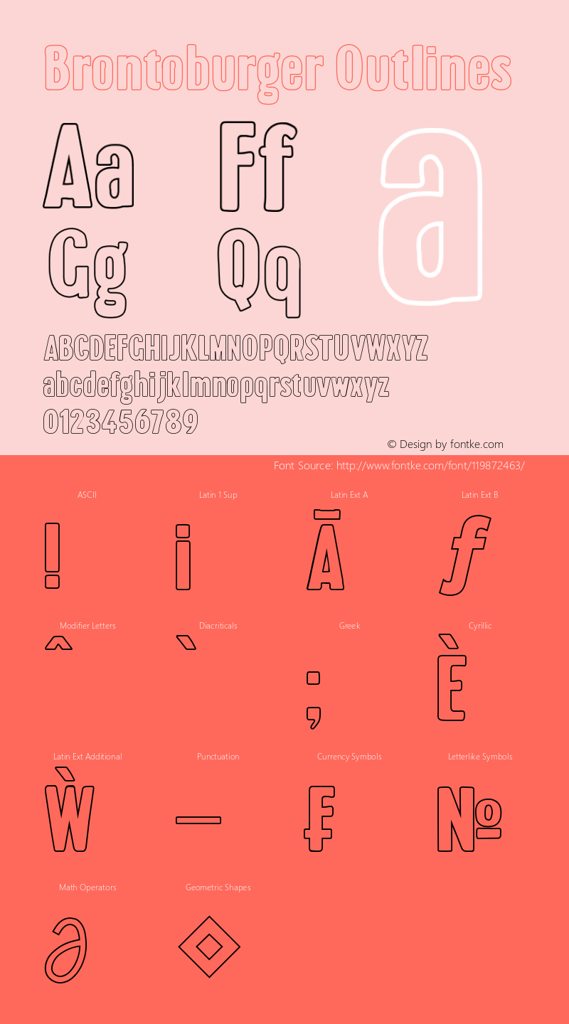 Brontoburger Outlines Version 0.00;January 15, 2021;FontCreator 12.0.0.2552 64-bit Font Sample