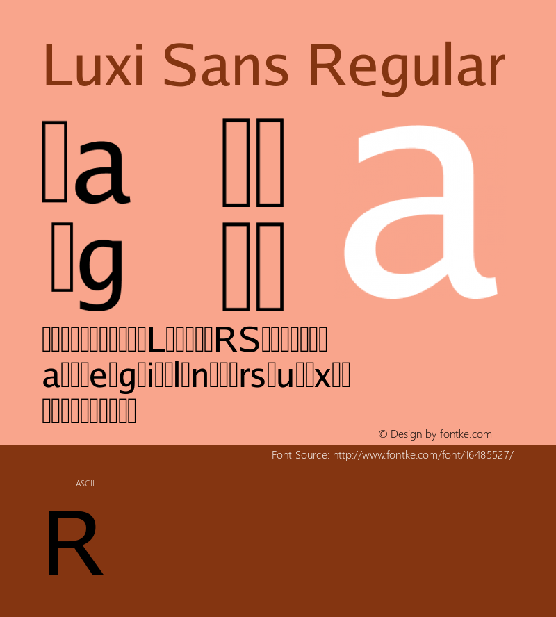 Luxi Sans Regular 1.2 : October 12, 2001 Font Sample