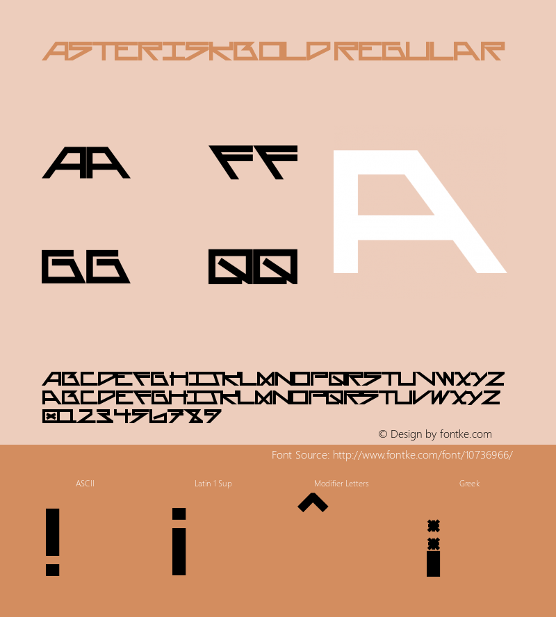 AsteriskBold Regular Version 1.00 July 3, 2015, initial release Font Sample