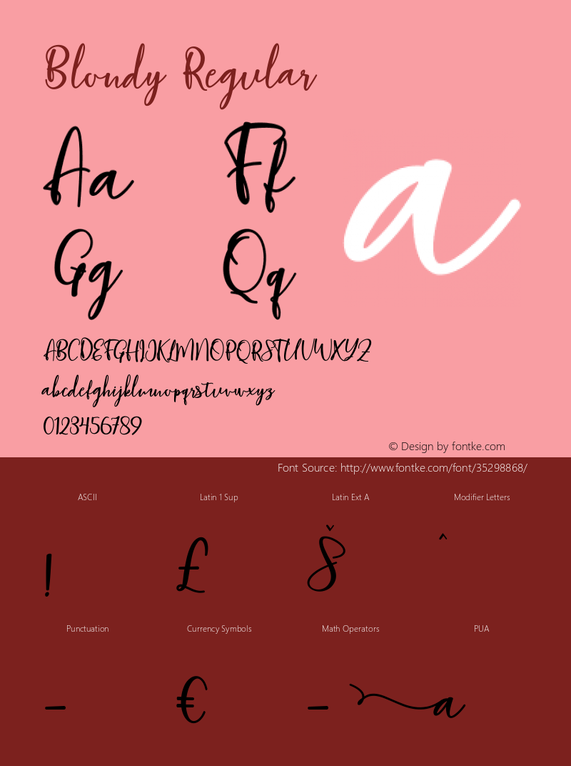 Blondy Version 1.000 Font Sample