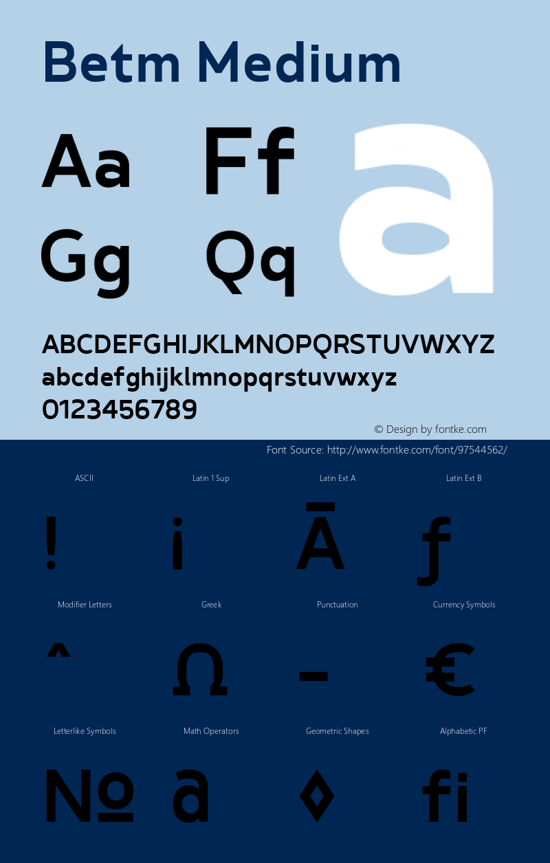 Betm Medium 1.000 Font Sample