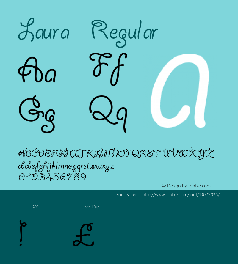 Laura Regular Unknown Font Sample