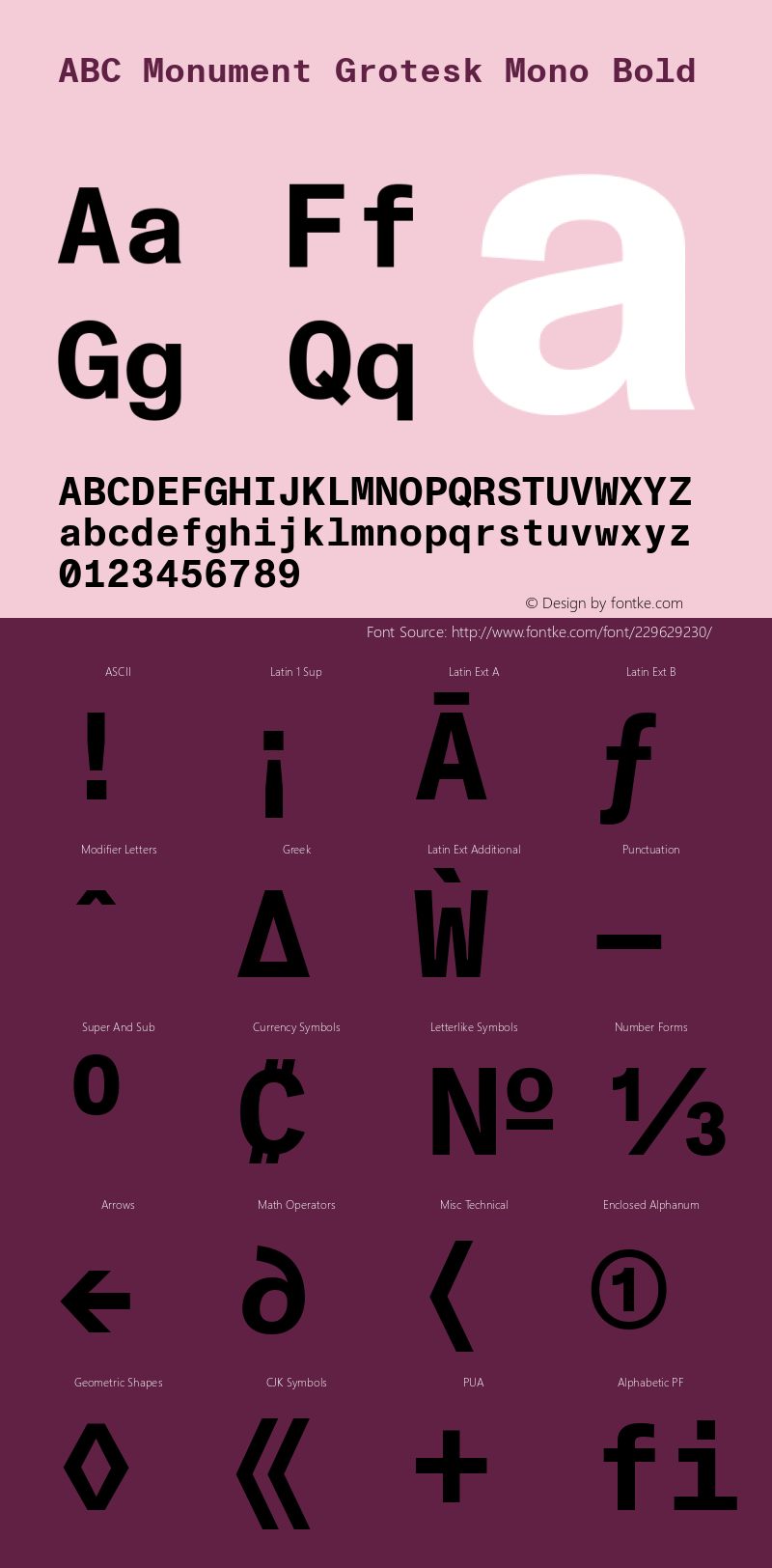 ABC Monument Grotesk Mono Bold Version 2.001图片样张