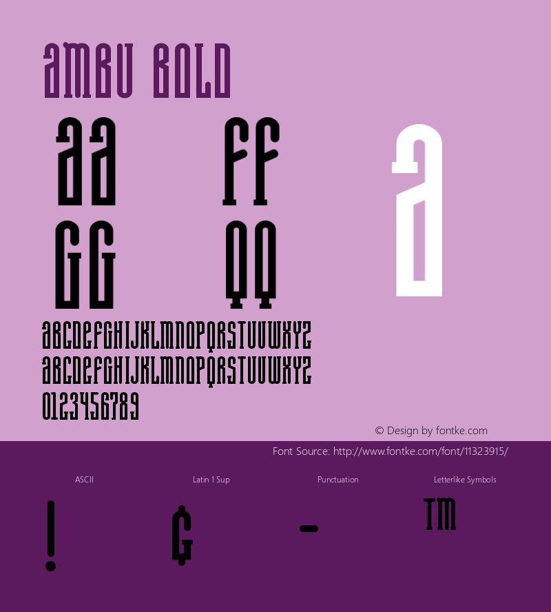 Ambu Bold Version 001.000 Font Sample