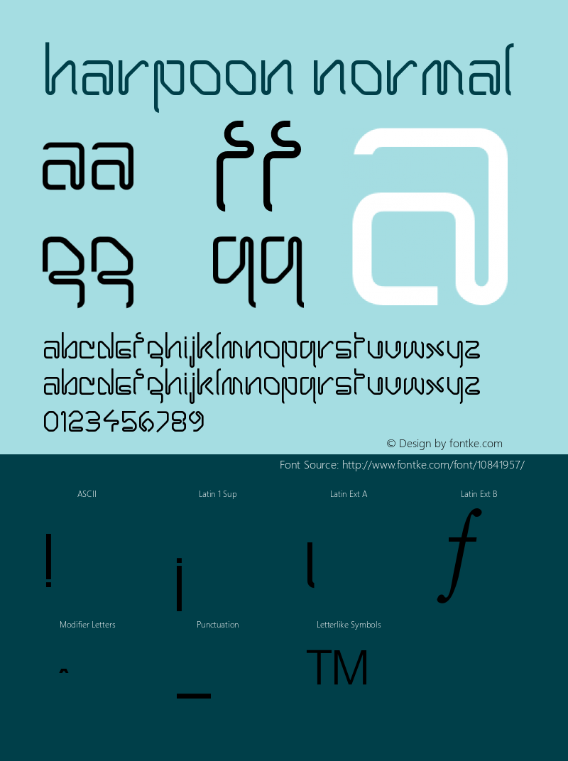 Harpoon Normal Version 1.0 Font Sample