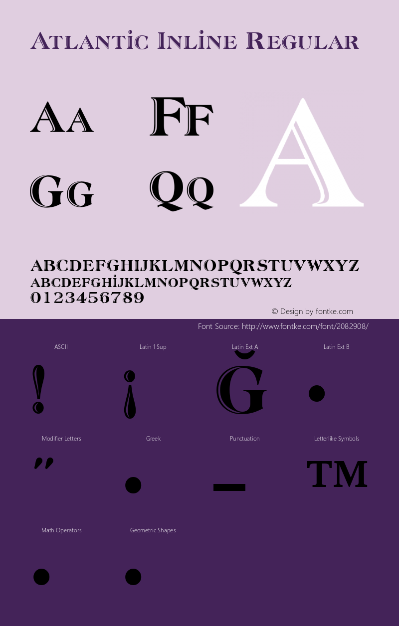 Atlantic Inline Regular 1.0 Sat Aug 26 14:45:52 1995 Font Sample