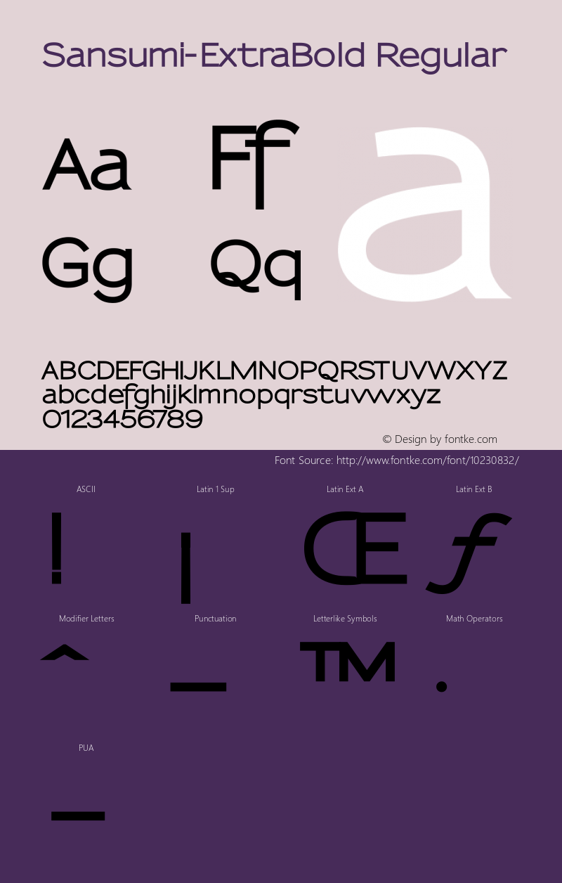 Sansumi-ExtraBold Regular 1.1 Font Sample