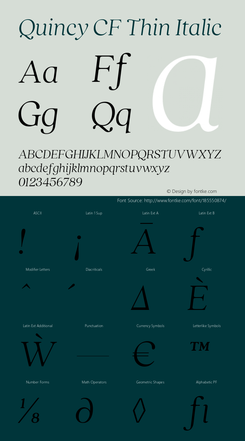 Quincy CF Thin Italic 4.100图片样张