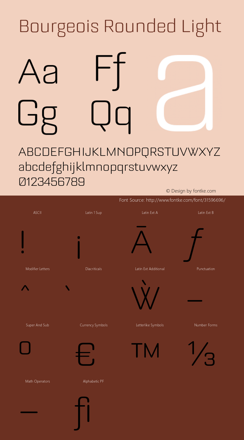 Bourgeois Rounded Light Version 1.000;PS 001.000;hotconv 1.0.88;makeotf.lib2.5.64775 Font Sample