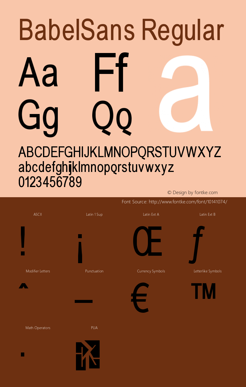 BabelSans Regular 1.0 2003-08-15 Font Sample