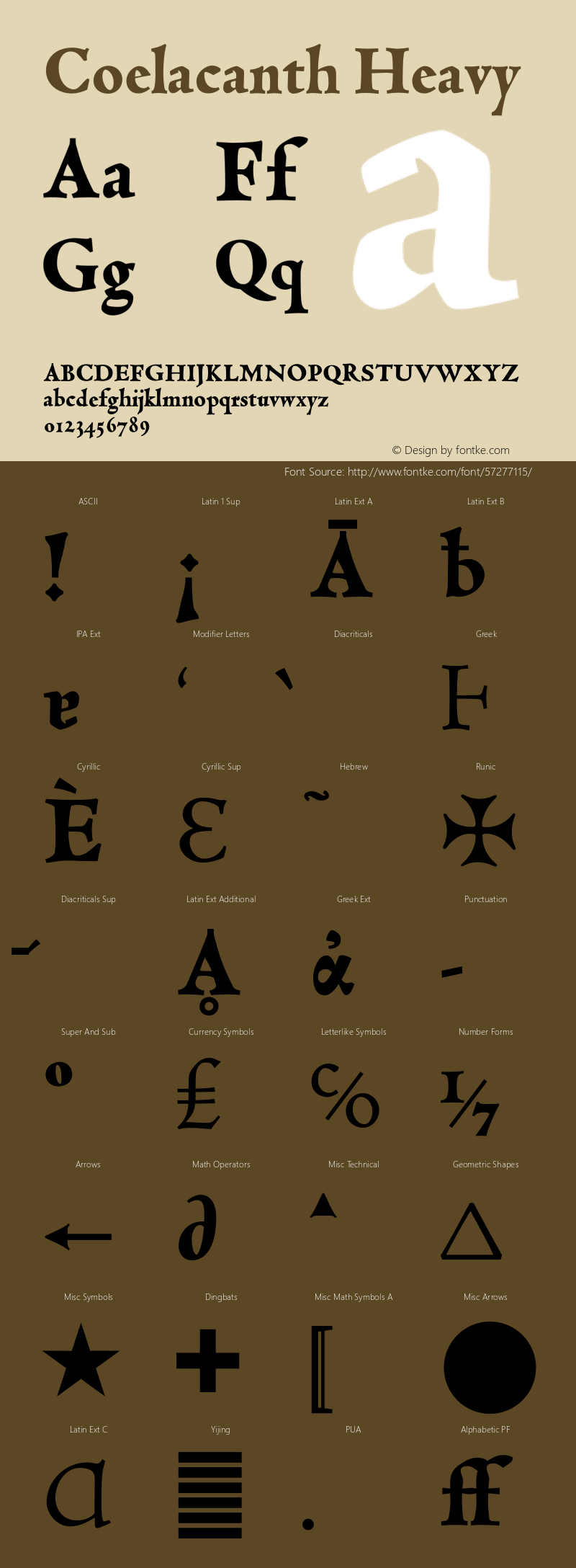 Coelacanth Heavy Version 0.006 Font Sample