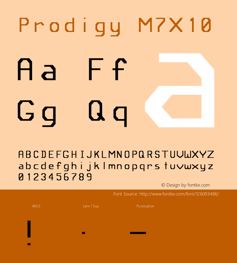 Prodigy-MSevenByTen Version 1.001 Font Sample