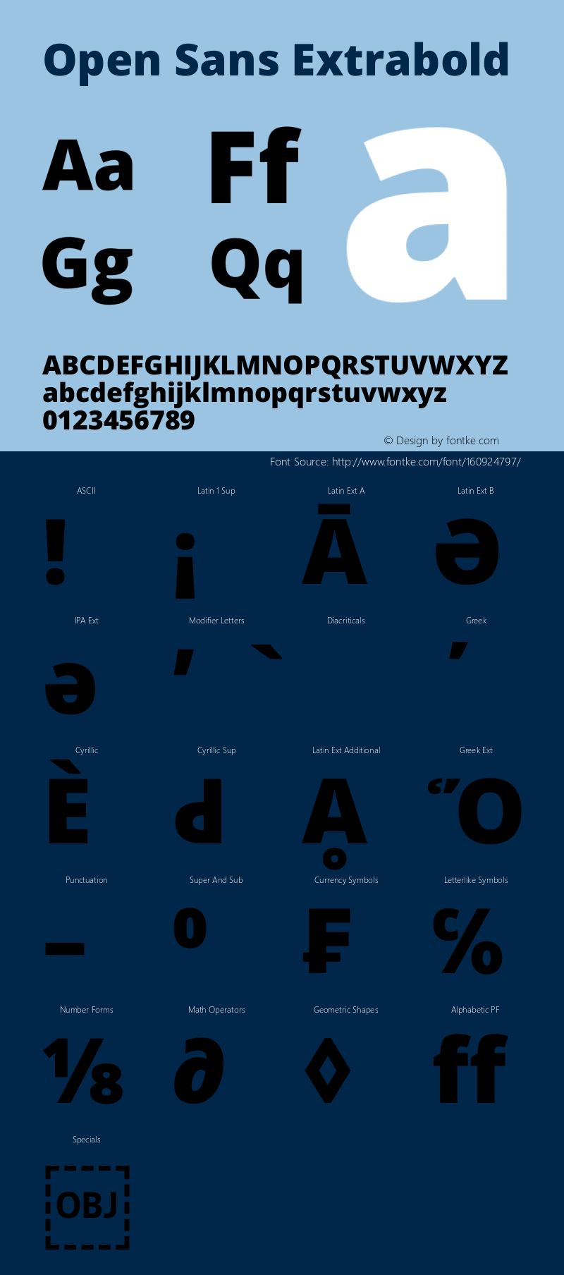 OpenSans-Extrabold Version 1.10 Font Sample