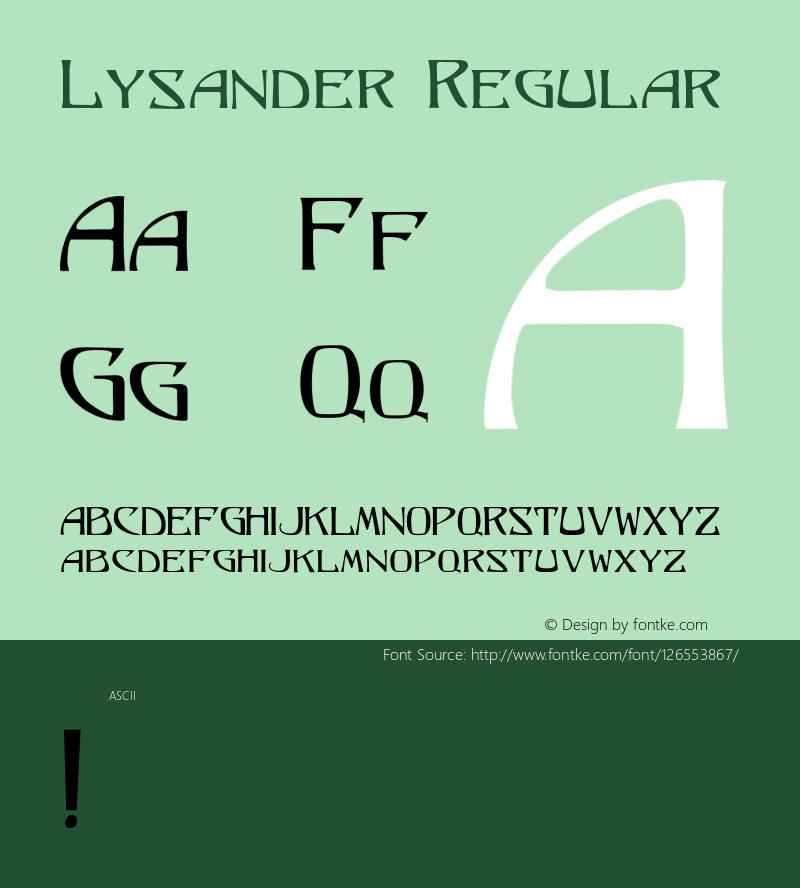 Lysander 001.000 Font Sample