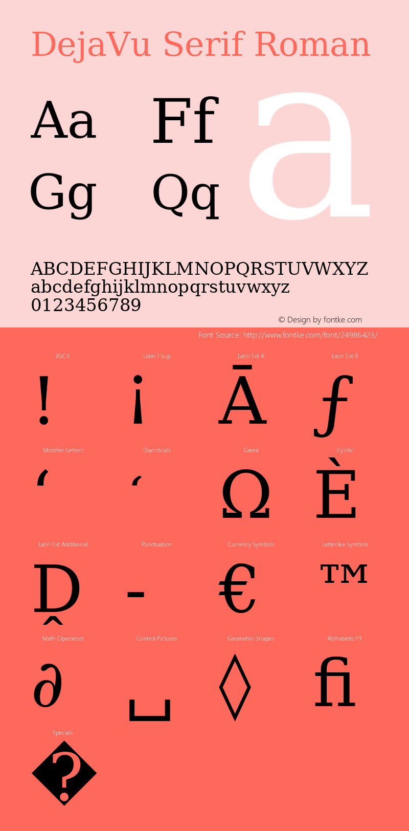 DejaVu Serif Version 1.13 Font Sample