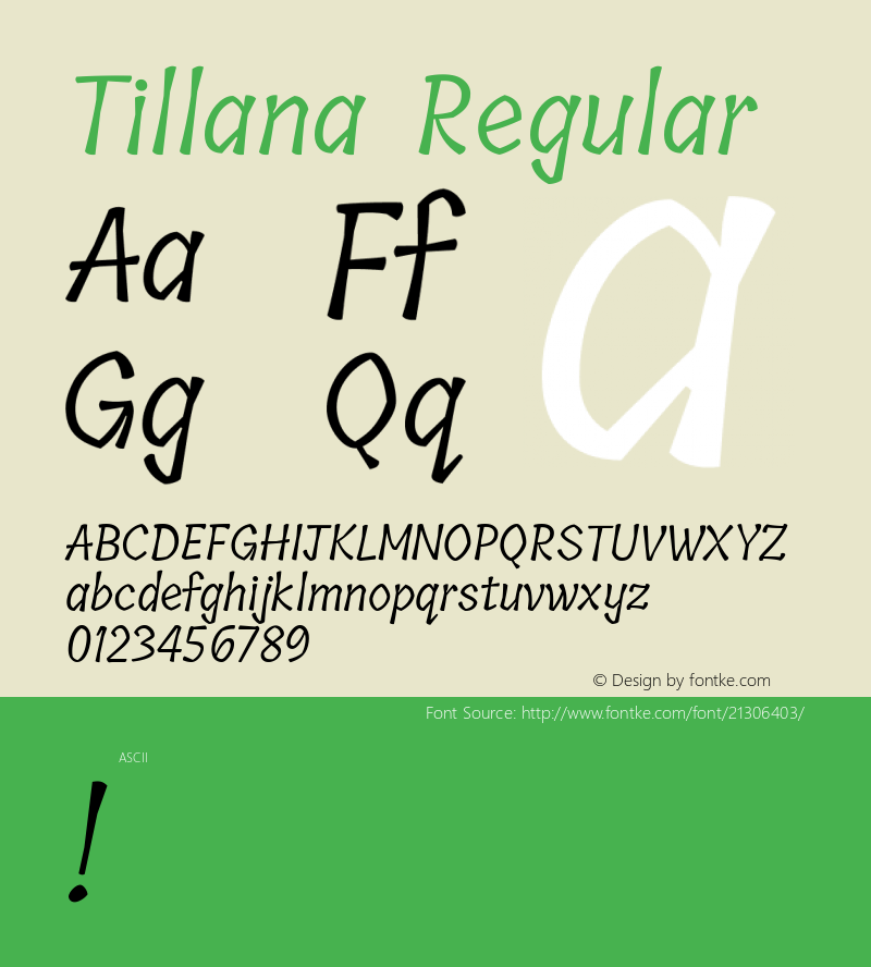 Tillana Regular  Font Sample