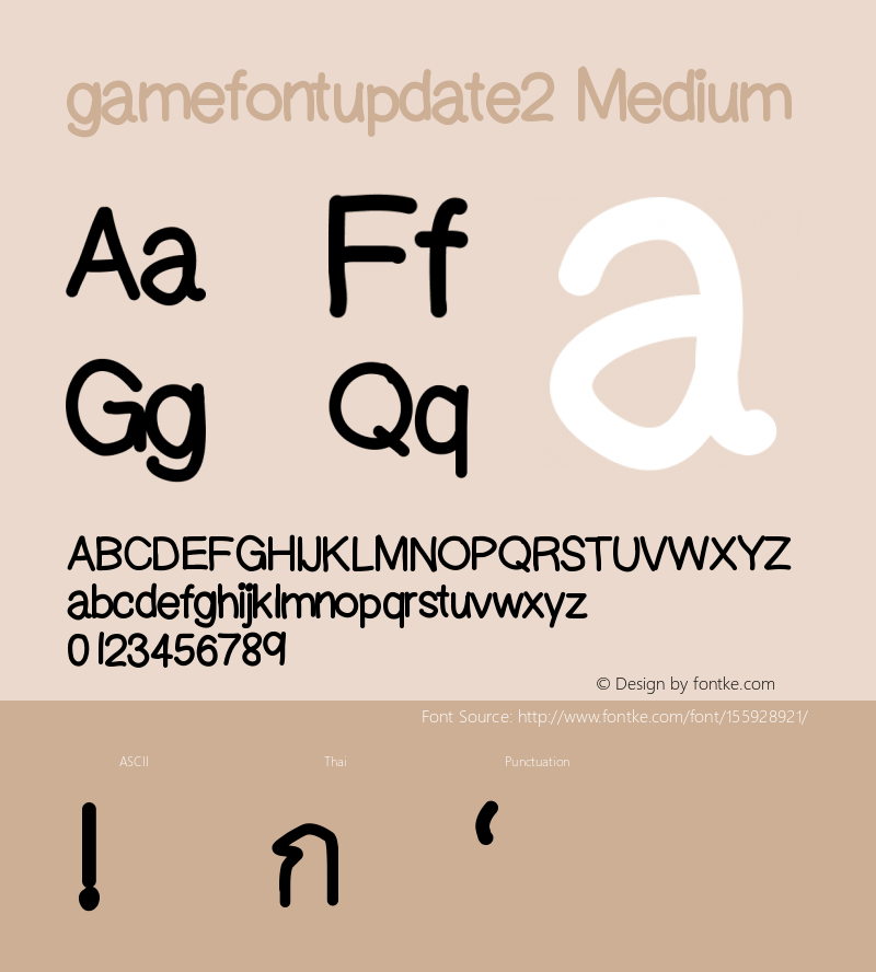 gamefontupdate2 Version 001.000 Font Sample