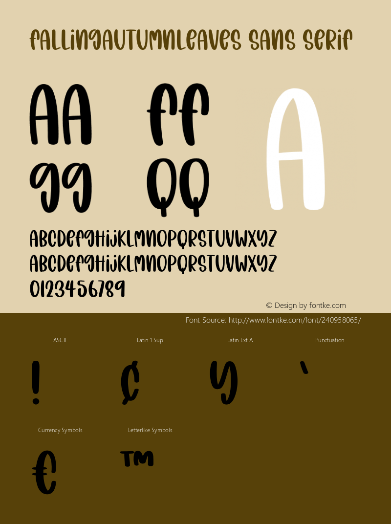 FallingAutumnLeaves Sans Serif Version 1.006;Fontself Maker 3.5.1图片样张