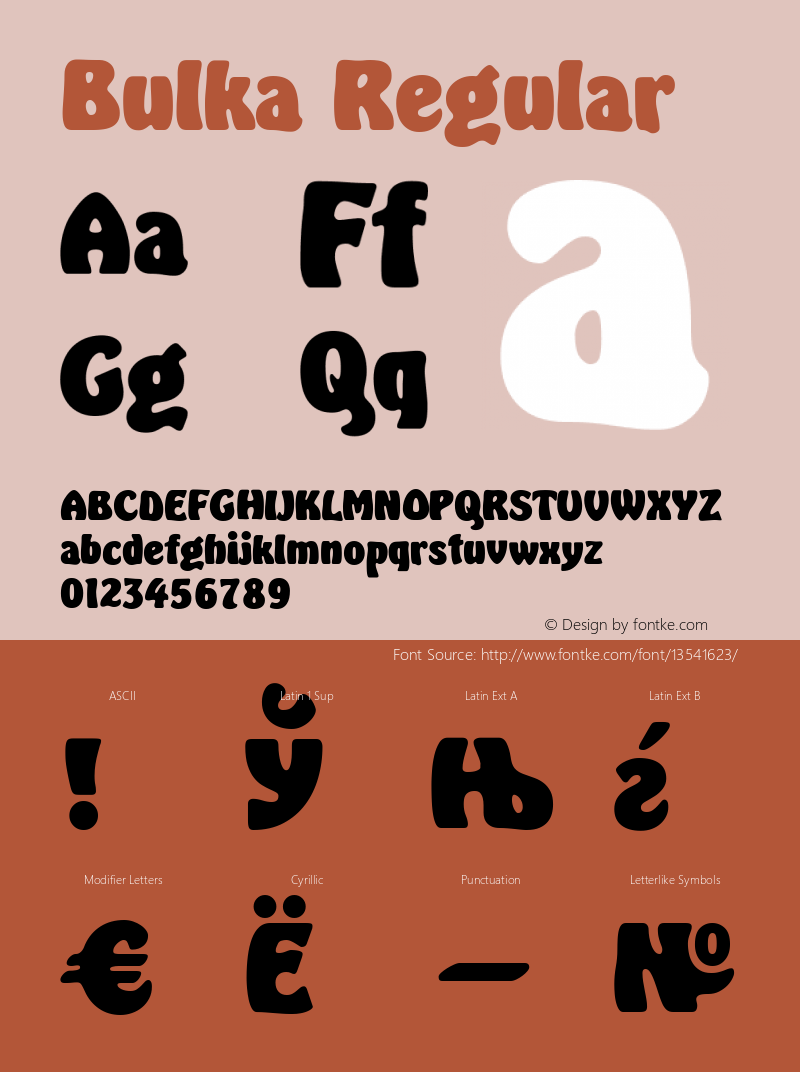 Bulka Regular Unknown Font Sample