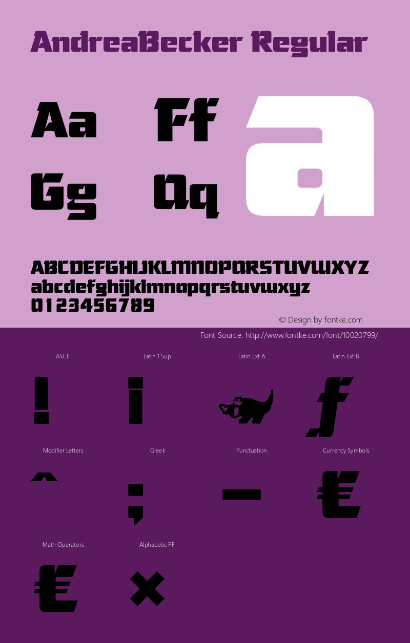 AndreaBecker Regular 001.000 Font Sample