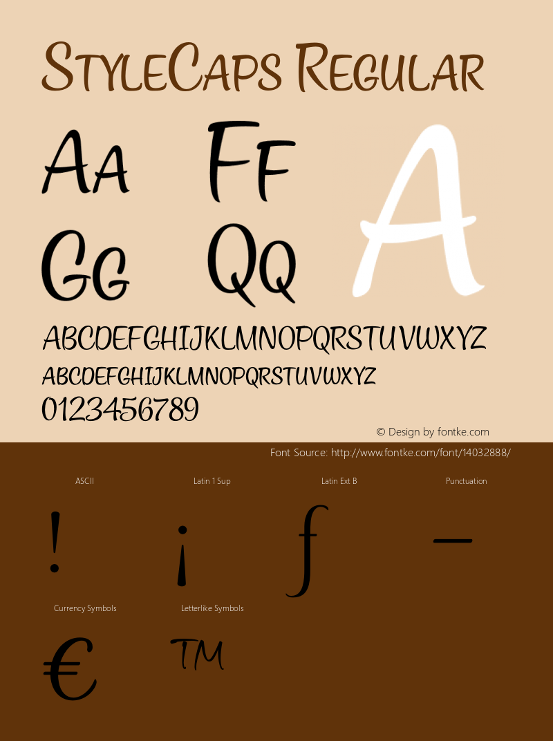 StyleCaps Regular Version 1.00X 2013 initial release Font Sample