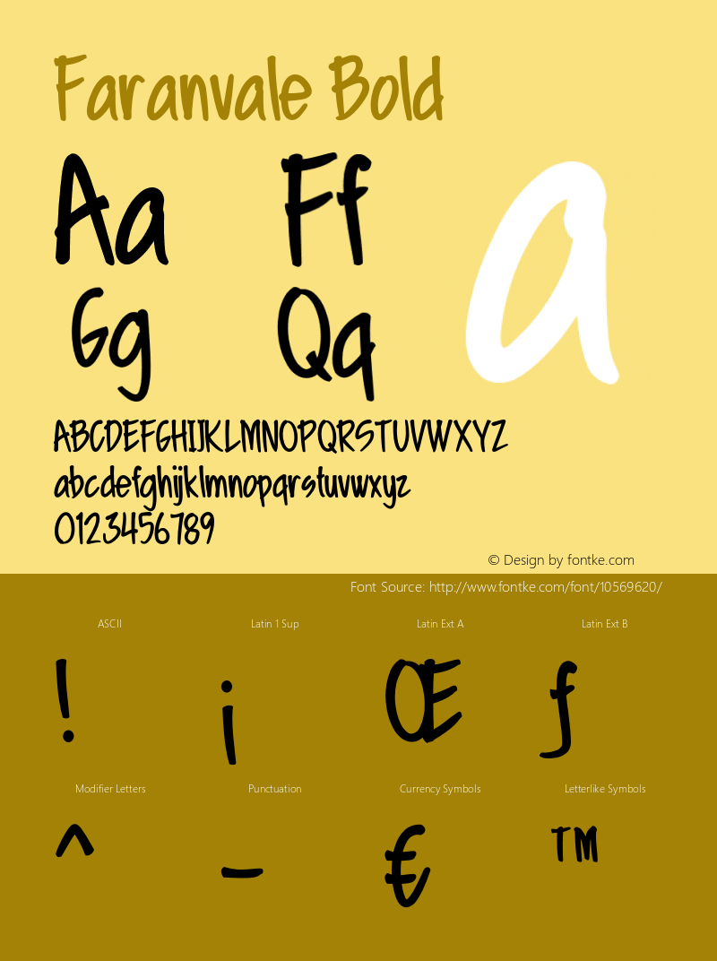 Faranvale Bold Version 1.000 Font Sample