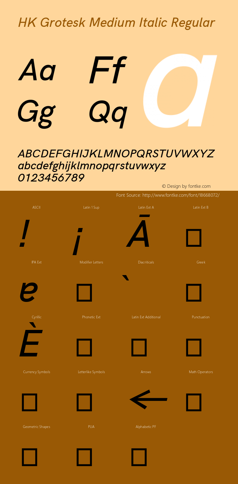 HK Grotesk Medium Italic Regular Version 1.000 Font Sample