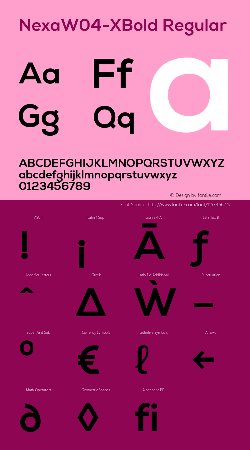 Nexa W04 XBold Version 1.00 Font Sample