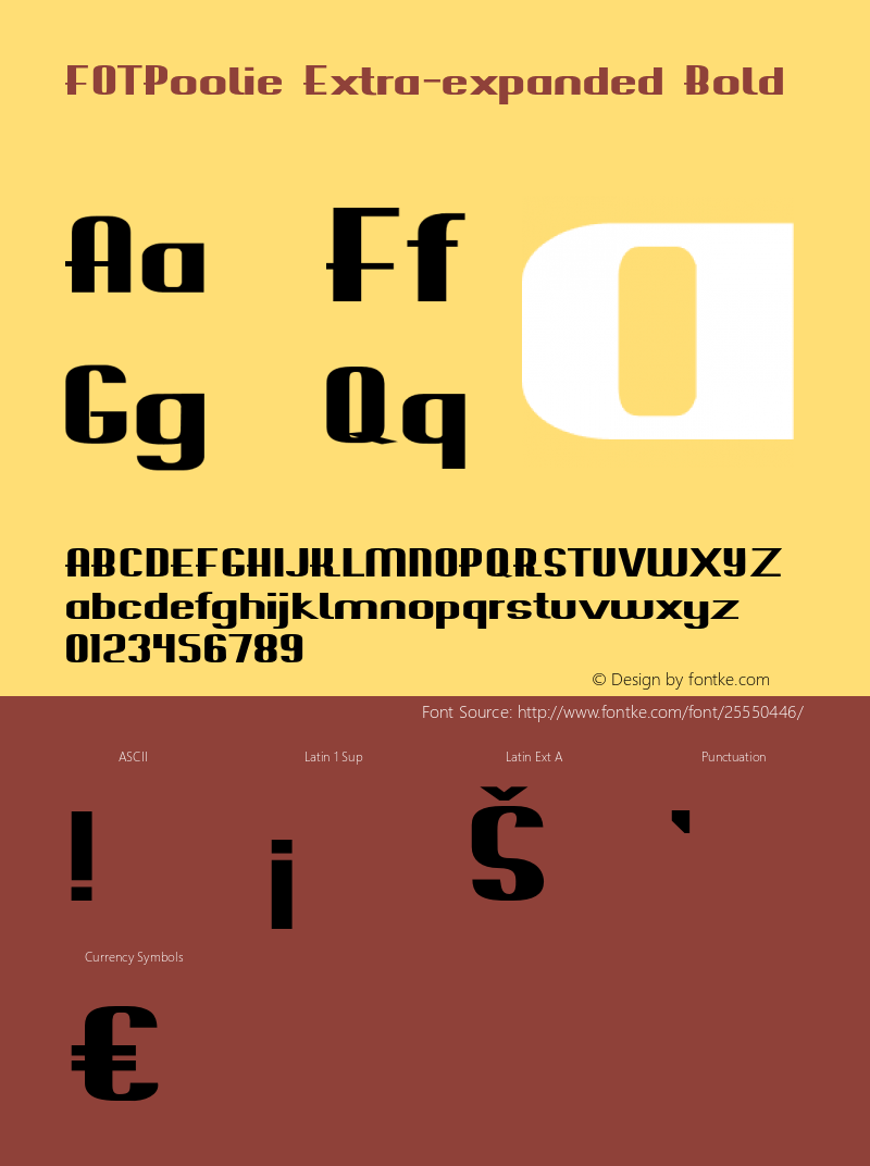 FOTPoolie-ExtraexpandedBold Version 1.000 Font Sample