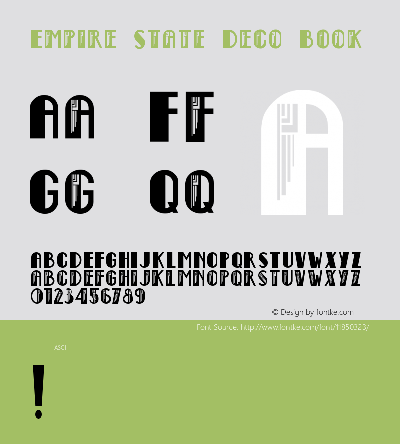 Empire State Deco Book Version 1.0 October 28, 2006 Font Sample