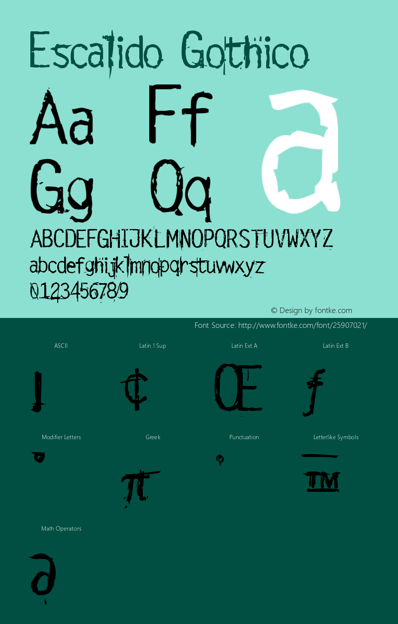 EscalidoGothico Version 001.000 Font Sample