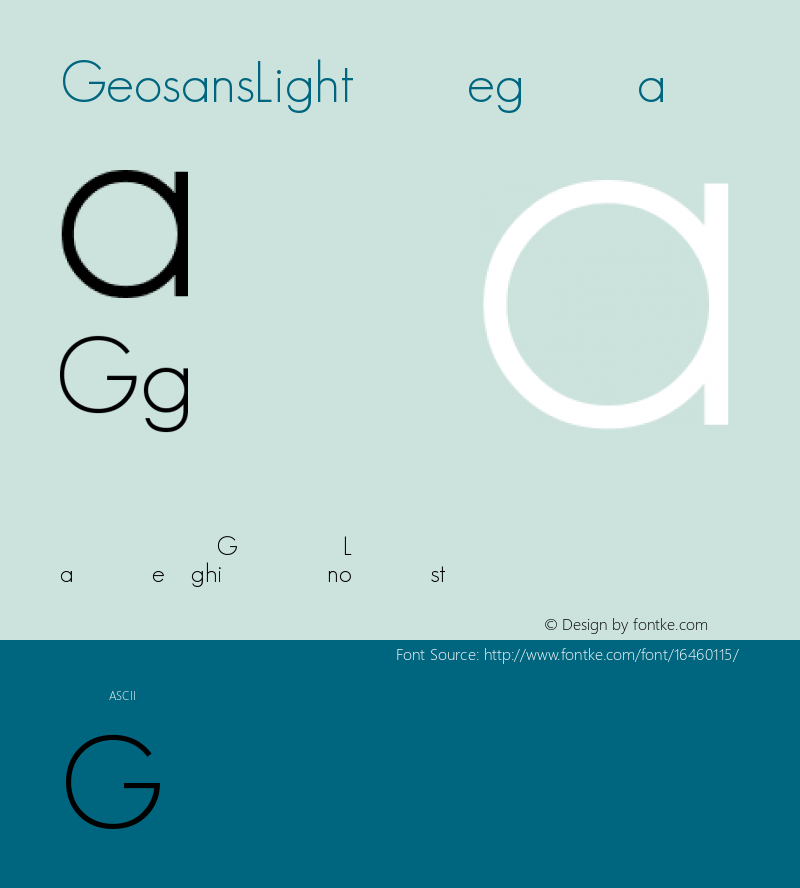 GeosansLight Regular 1.0 Font Sample