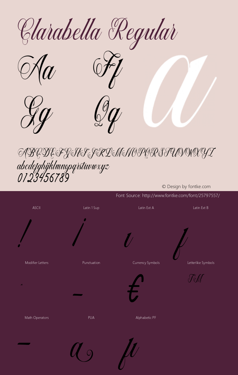 Clarabella Version 1.000 Font Sample