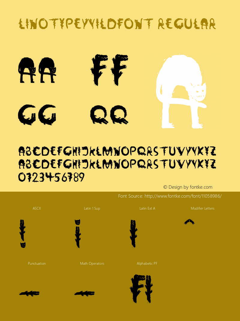 LinotypeWildfont Regular Version 001.000 Font Sample