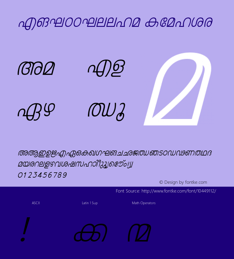 FML-TTLeela Italic 1.0 Thu Oct 15 19:54:16 1998 Font Sample