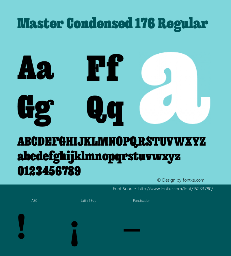 Master Condensed 176 Regular Version 1.000;PS 000.039;hotconv 1.0.70;makeotf.lib2.5.58329 Font Sample
